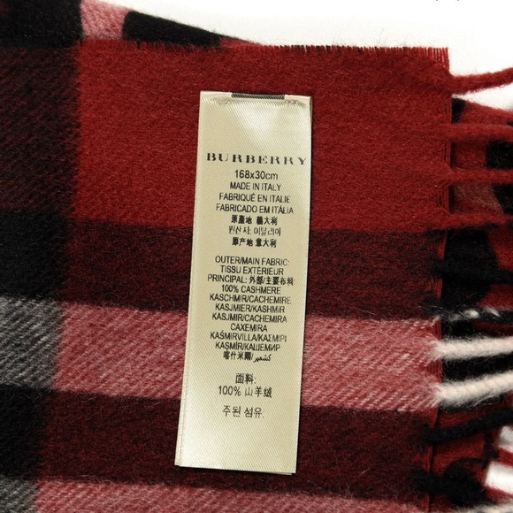 Limited Edition Burberry Animal Print Check Cashmere Scarf Beautiful Red New - Picture 4 of 4